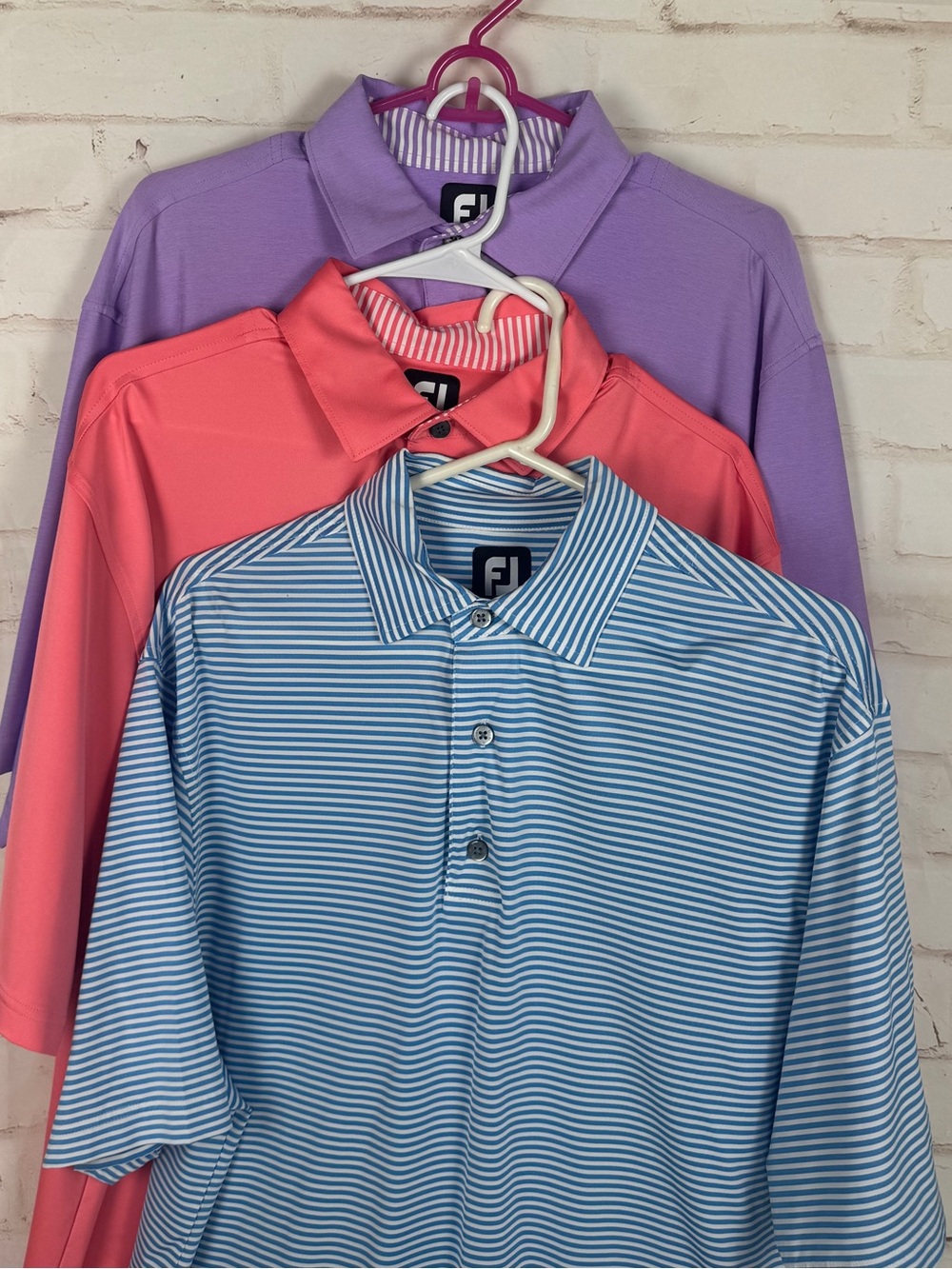 Lot of 3 Footjoy Polo Golf Shirts Size Large EUC!!!!!!!